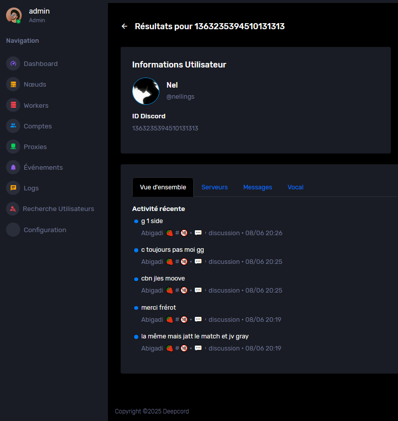 Recherche d'utilisateurs