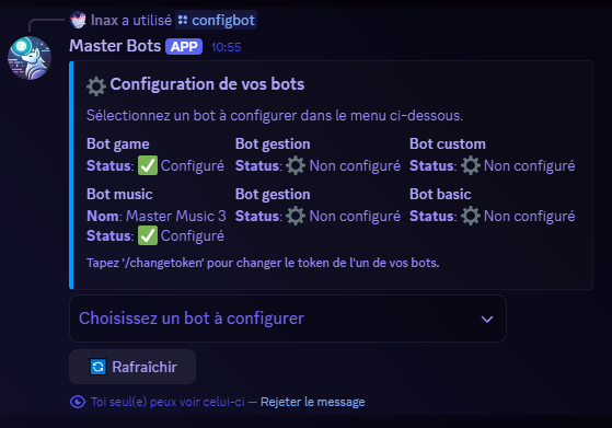 Configuration des bots Discord