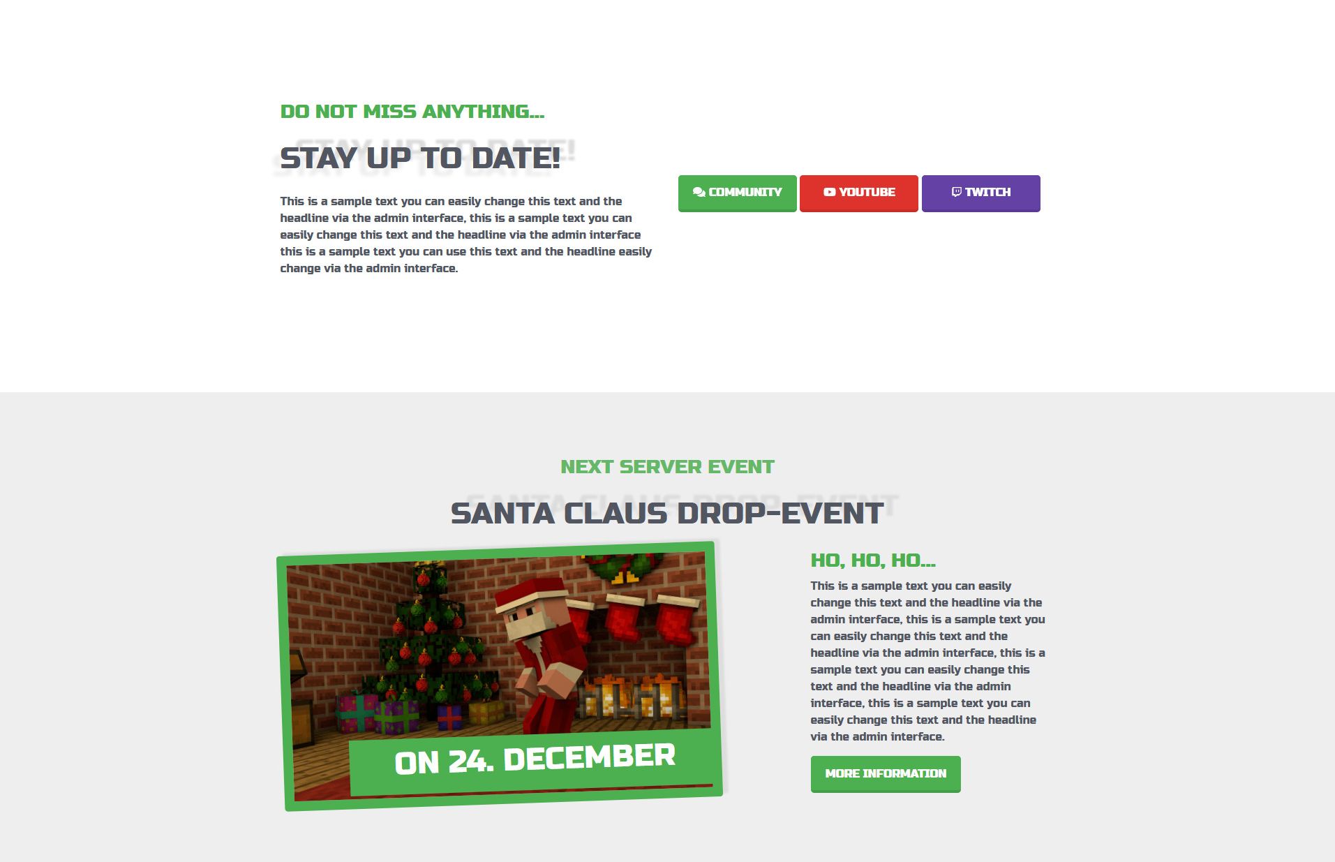 Section événements serveur